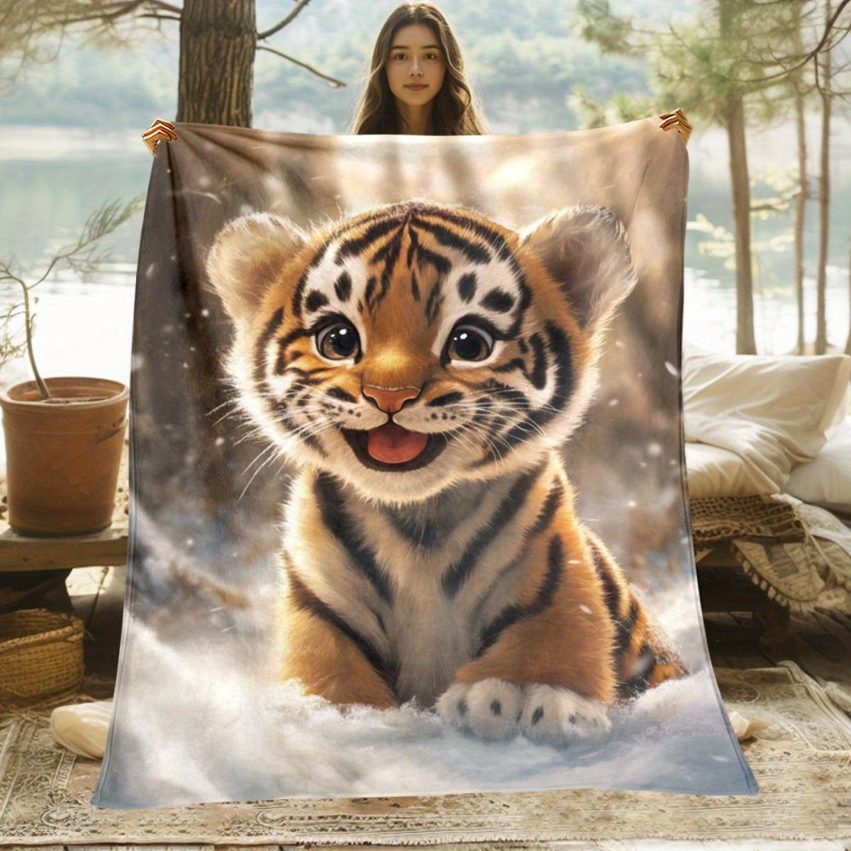 Baby Nursery Animal Theme - Premium Super Soft Tiger Cub Fleece