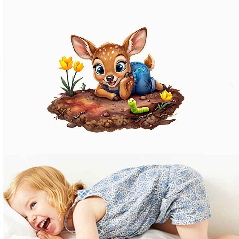 Woodland Baby in Garden Mural  - Baby Nursery Mural Wallpaper ulasan dan harga