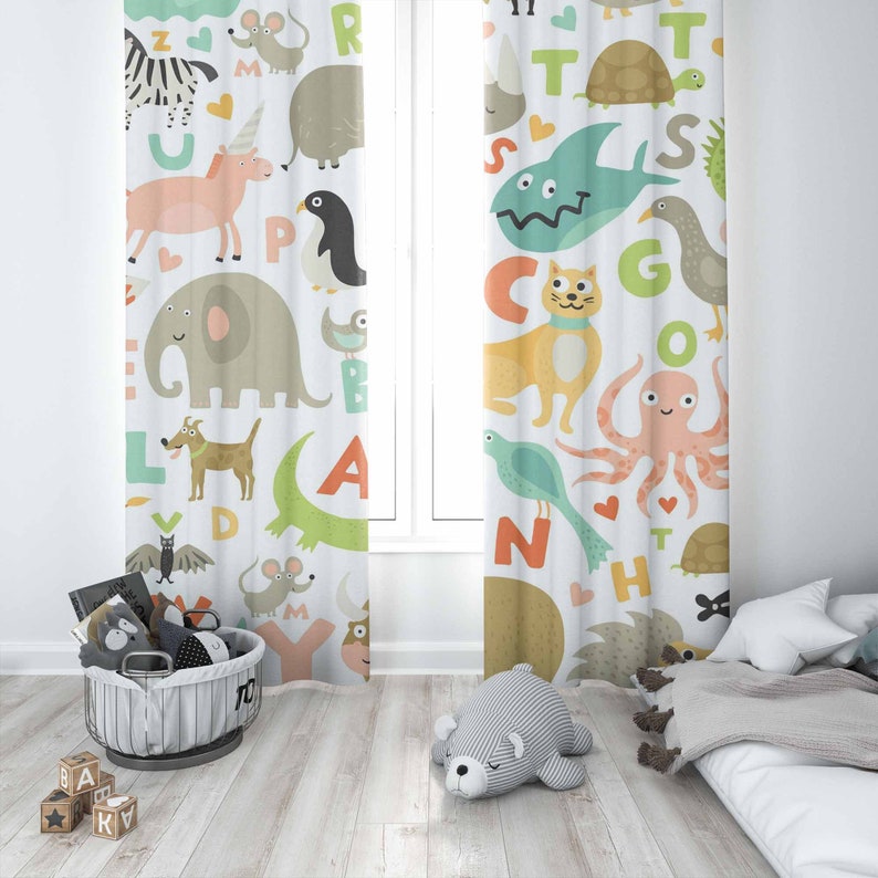 ABC Alphabet Nursery Curtain A - Baby Nursery Youtube ulasan dan harga