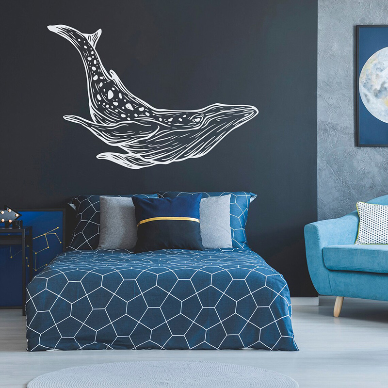 Whale Wall Decals Nautical Hom - Baby Nursery Mural Wallpaper ulasan dan harga
