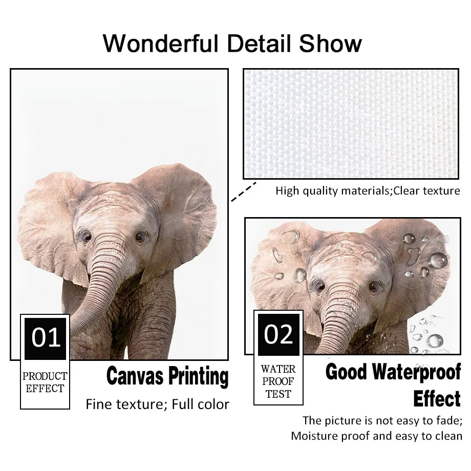 Large-sized 1pc frameless Canv - Baby Nursery Zoo Animals ulasan dan harga