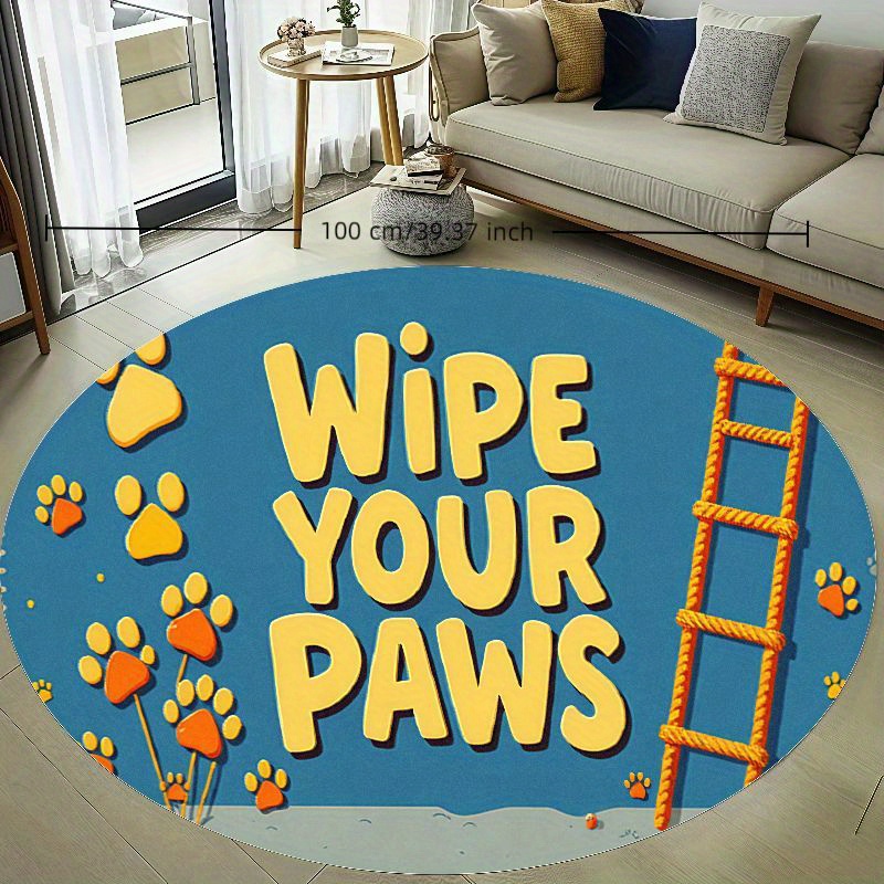 Round Paw Print Nursery Rug Cu - Baby Nursery Animal Theme ulasan dan harga