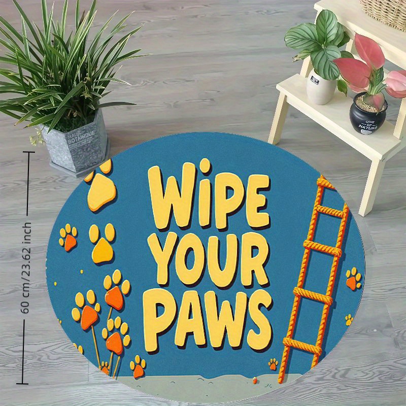 Round Paw Print Nursery Rug Cu - Baby Nursery Animal Theme ulasan dan harga