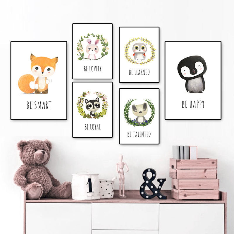 Animal Canvas Poster and Print - Baby Nursery Animal Pictures ulasan dan harga
