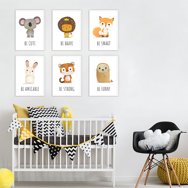 Animal Canvas Poster and Print - Baby Nursery Animal Pictures ulasan dan harga