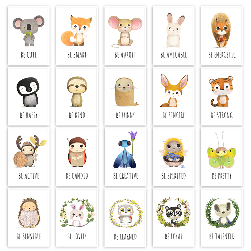 Animal Canvas Poster and Print - Baby Nursery Animal Pictures ulasan dan harga
