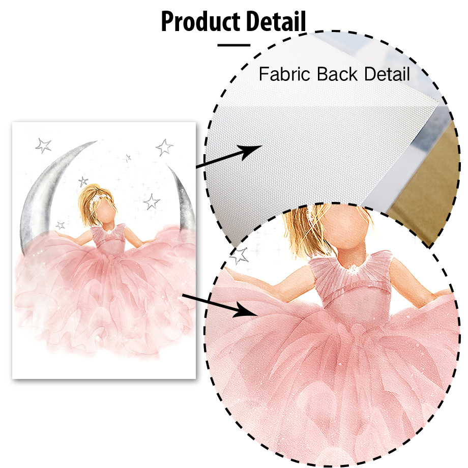 Pink Angel Girl Sun Moon Cloud - Baby Nursery Animal Pictures ulasan dan harga