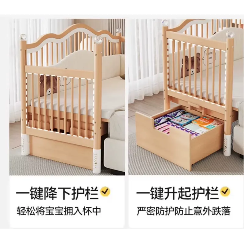 Solid Wood Baby Splicing Bed M - Baby Nursery Co ulasan dan harga