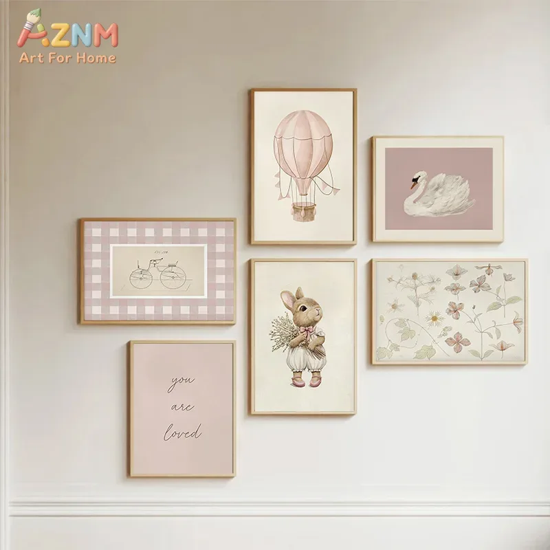 AZNM Boho Bunny Hot Air Balloo - Baby Nursery Vintage ulasan dan harga