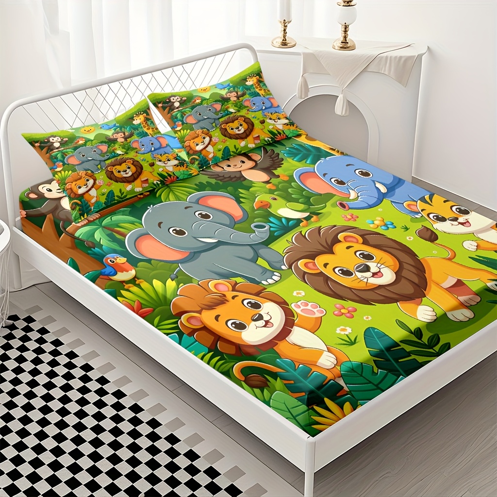 Animal Kingdom Themed Fitted S - Baby Nursery Animal Theme ulasan dan harga
