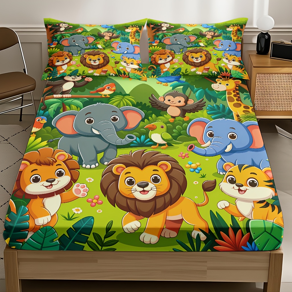 Animal Kingdom Themed Fitted S - Baby Nursery Animal Theme ulasan dan harga