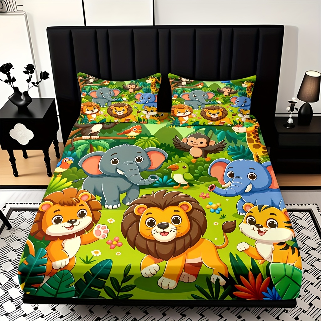 Animal Kingdom Themed Fitted S - Baby Nursery Animal Theme ulasan dan harga