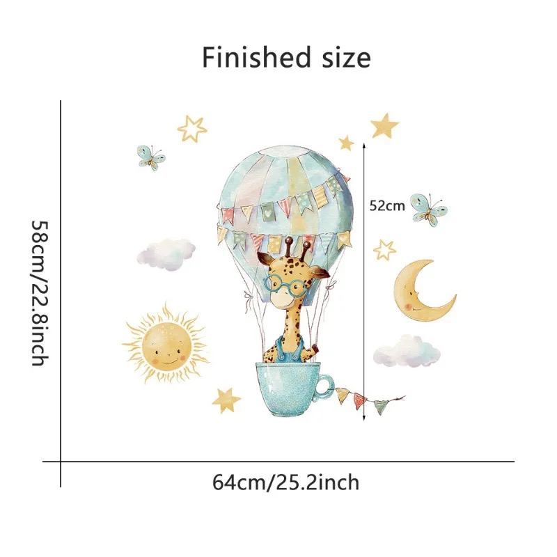 Cartoon Giraffe Wall Stickers  - Baby Nursery Wallpaper Girl ulasan dan harga