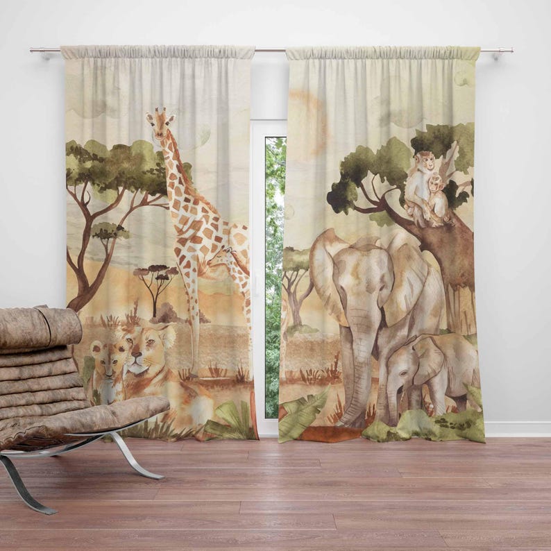 Mom and Baby Curtains Safari A - Baby Nursery Youtube ulasan dan harga