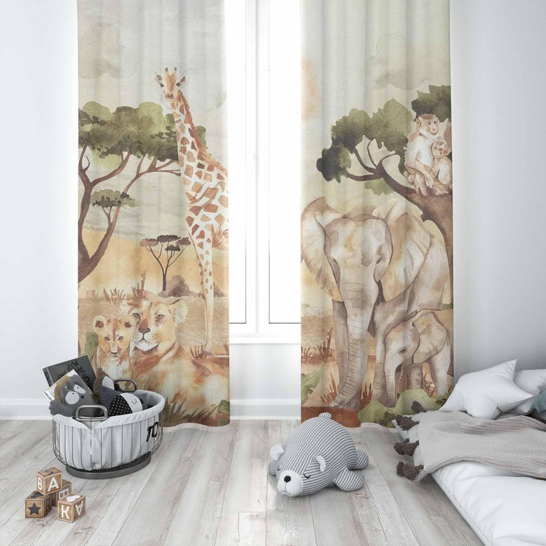Mom and Baby Curtains Safari A - Baby Nursery Youtube ulasan dan harga