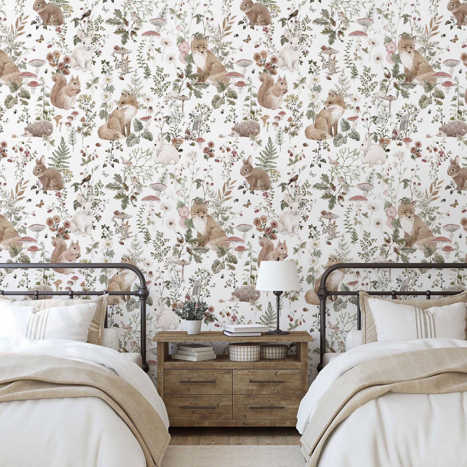 Forest Babies MuraL, Boys Nurs - Baby Nursery Mural Wallpaper ulasan dan harga