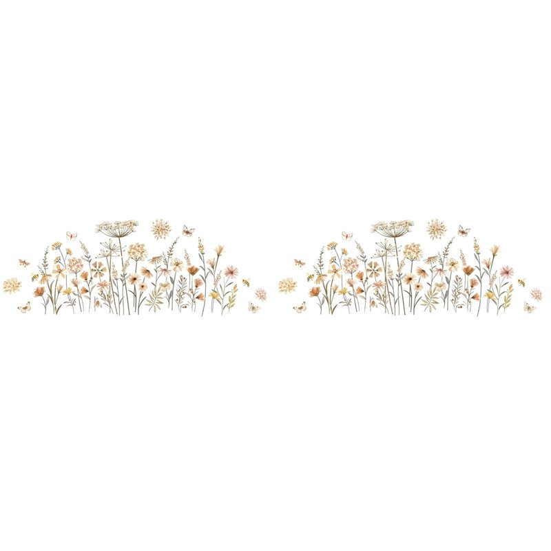 【EFFICIENT 】2X Boho Flower Wal - Baby Nursery Wallpaper Girl ulasan dan harga