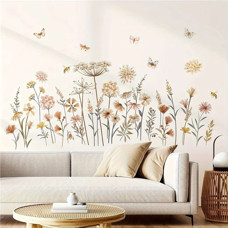【EFFICIENT 】2X Boho Flower Wal - Baby Nursery Wallpaper Girl ulasan dan harga
