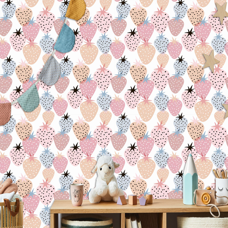 12+ Cute Nursery Strawberry Pa - Baby Nursery Mural Wallpaper ulasan dan harga