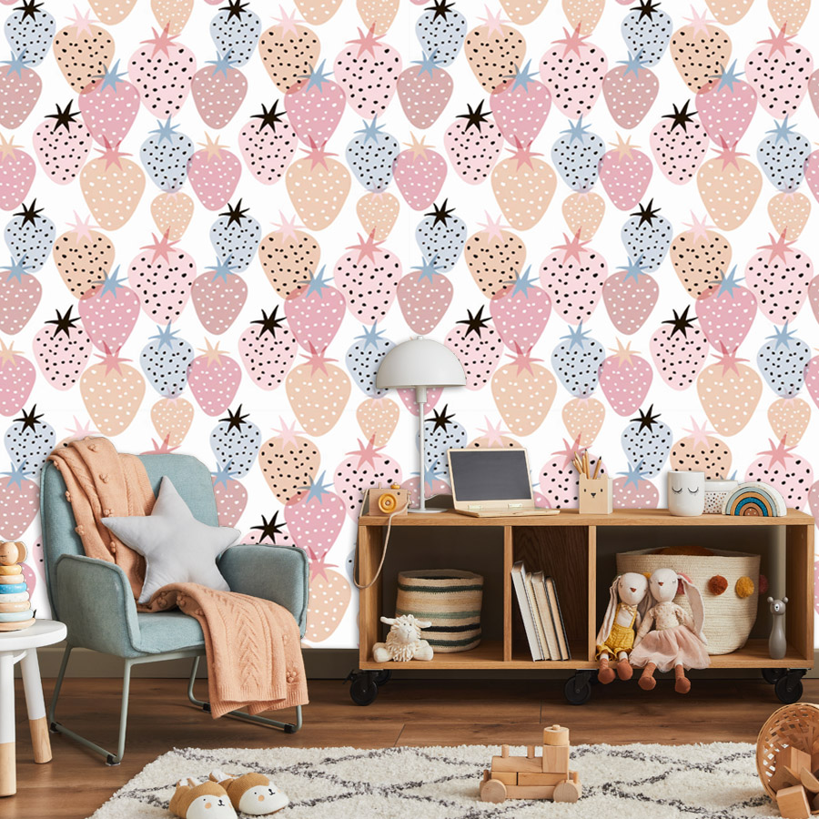 12+ Cute Nursery Strawberry Pa - Baby Nursery Mural Wallpaper ulasan dan harga