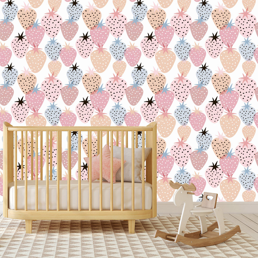 12+ Cute Nursery Strawberry Pa - Baby Nursery Mural Wallpaper ulasan dan harga