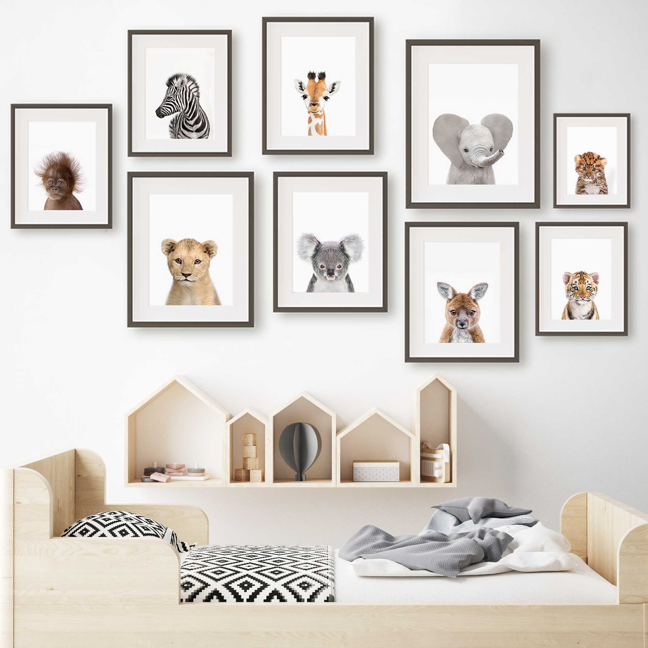 1pc frameless Canvas Painting  - Baby Nursery Zoo Animals ulasan dan harga