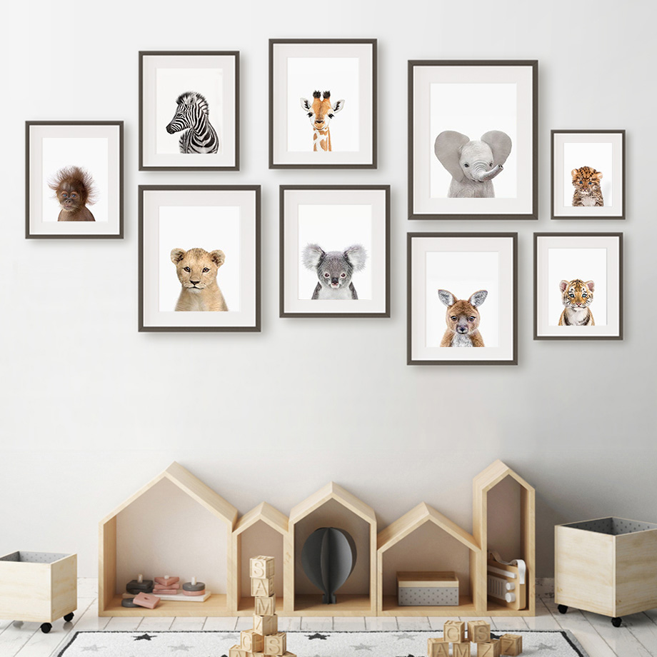 1pc frameless Canvas Painting  - Baby Nursery Zoo Animals ulasan dan harga