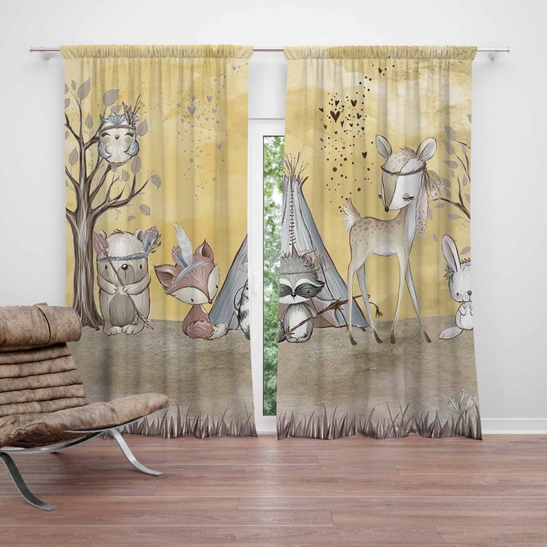 Boho Animals Nursery Curtain W - Baby Nursery Youtube ulasan dan harga