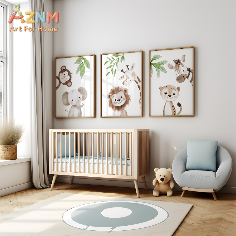 1Pc/3Pcs Safari Animal Nursery - Baby Nursery Animal Theme ulasan dan harga