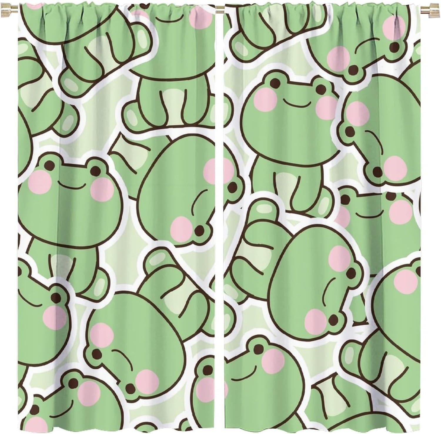 Cute Green Frog Pattern Curtai - Baby Nursery Youtube ulasan dan harga
