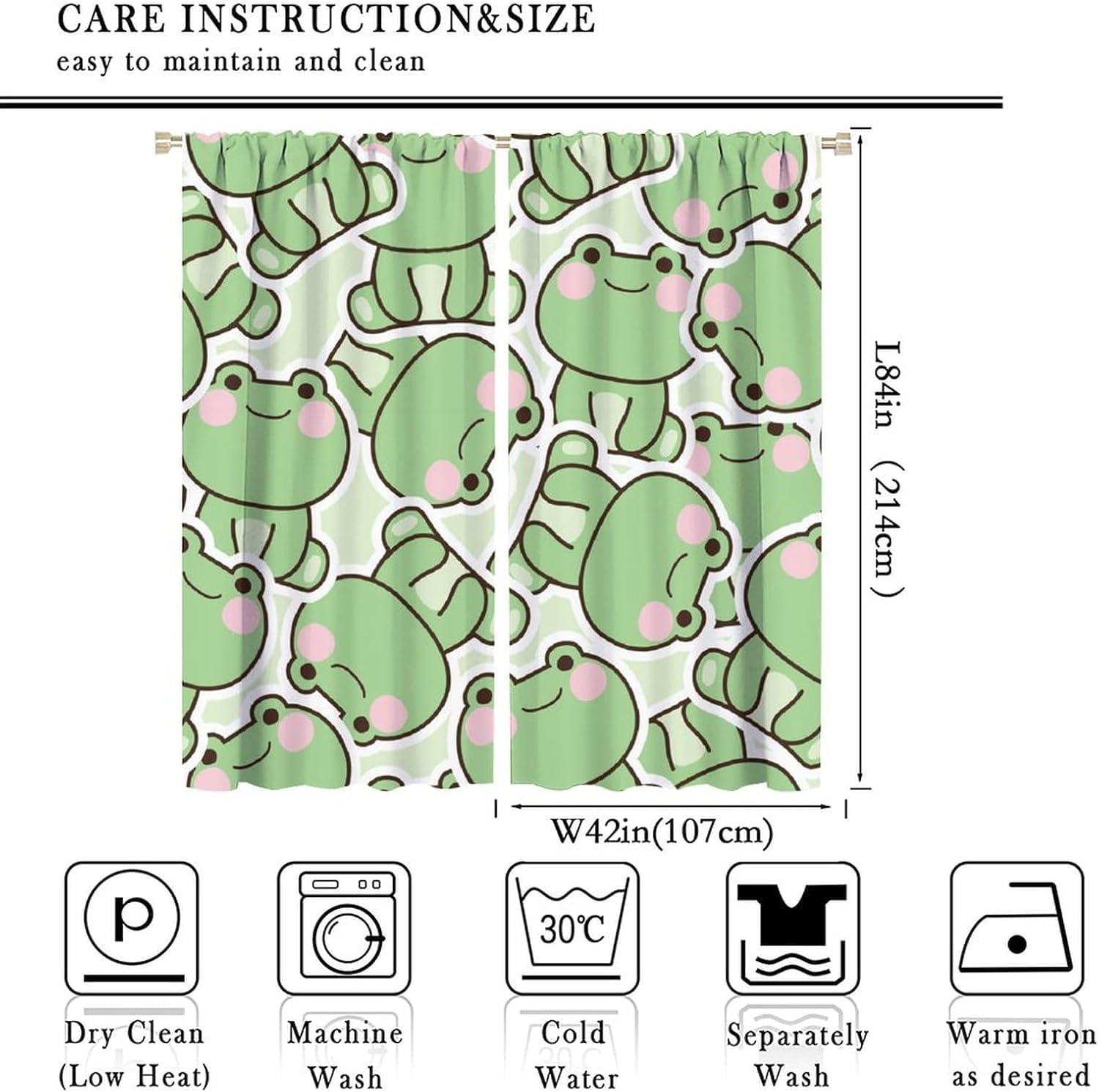 Cute Green Frog Pattern Curtai - Baby Nursery Youtube ulasan dan harga