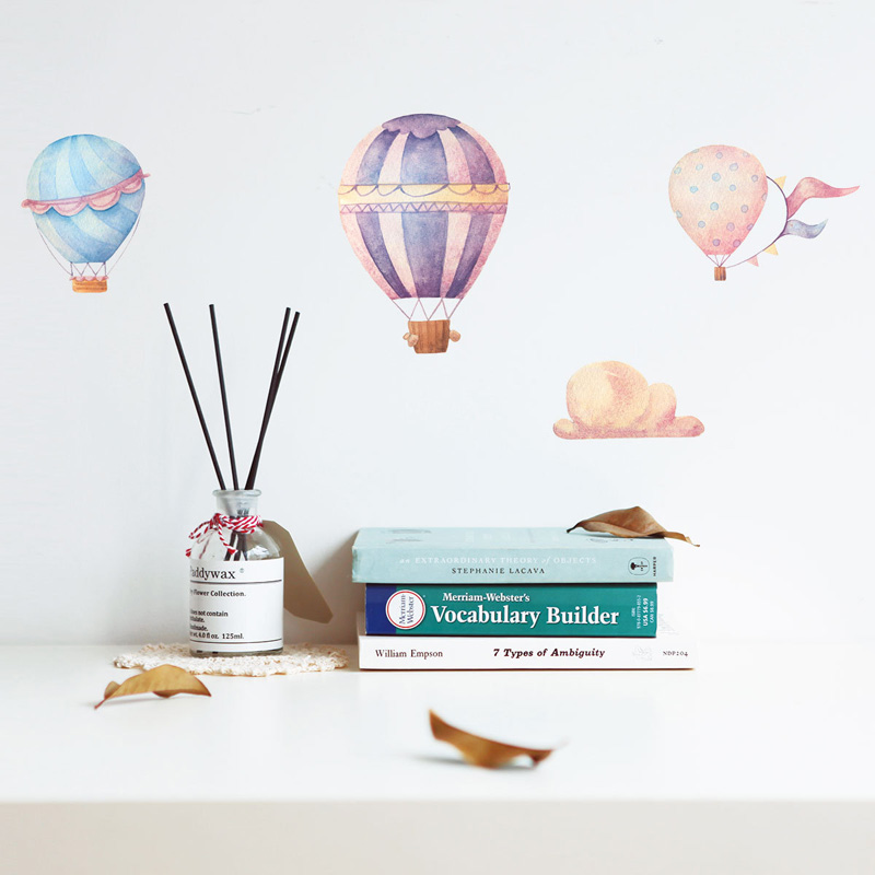 Creative Colorful Hot Air Ball - Baby Nursery Mural Wallpaper ulasan dan harga
