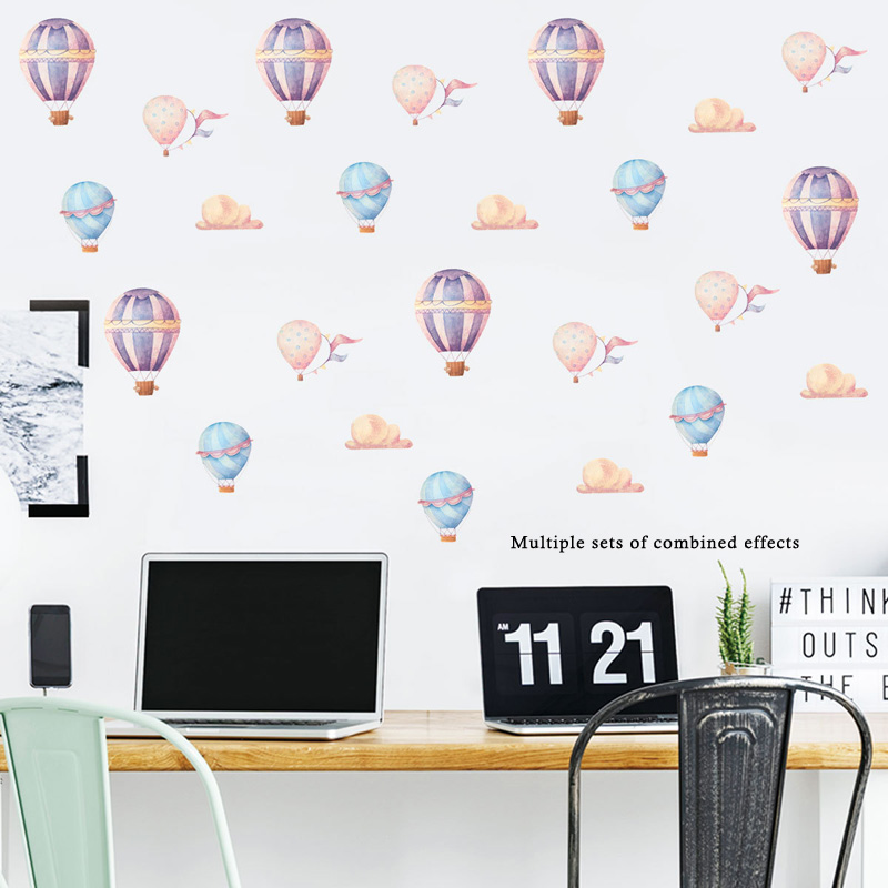 Creative Colorful Hot Air Ball - Baby Nursery Mural Wallpaper ulasan dan harga