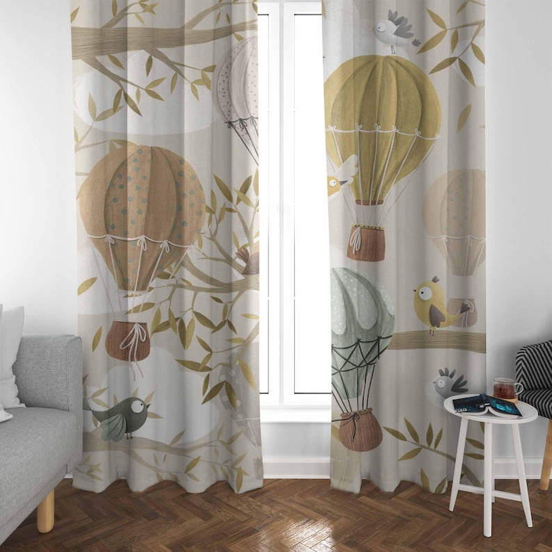 Hot Air Balloon Curtains Bird  - Baby Nursery Youtube ulasan dan harga