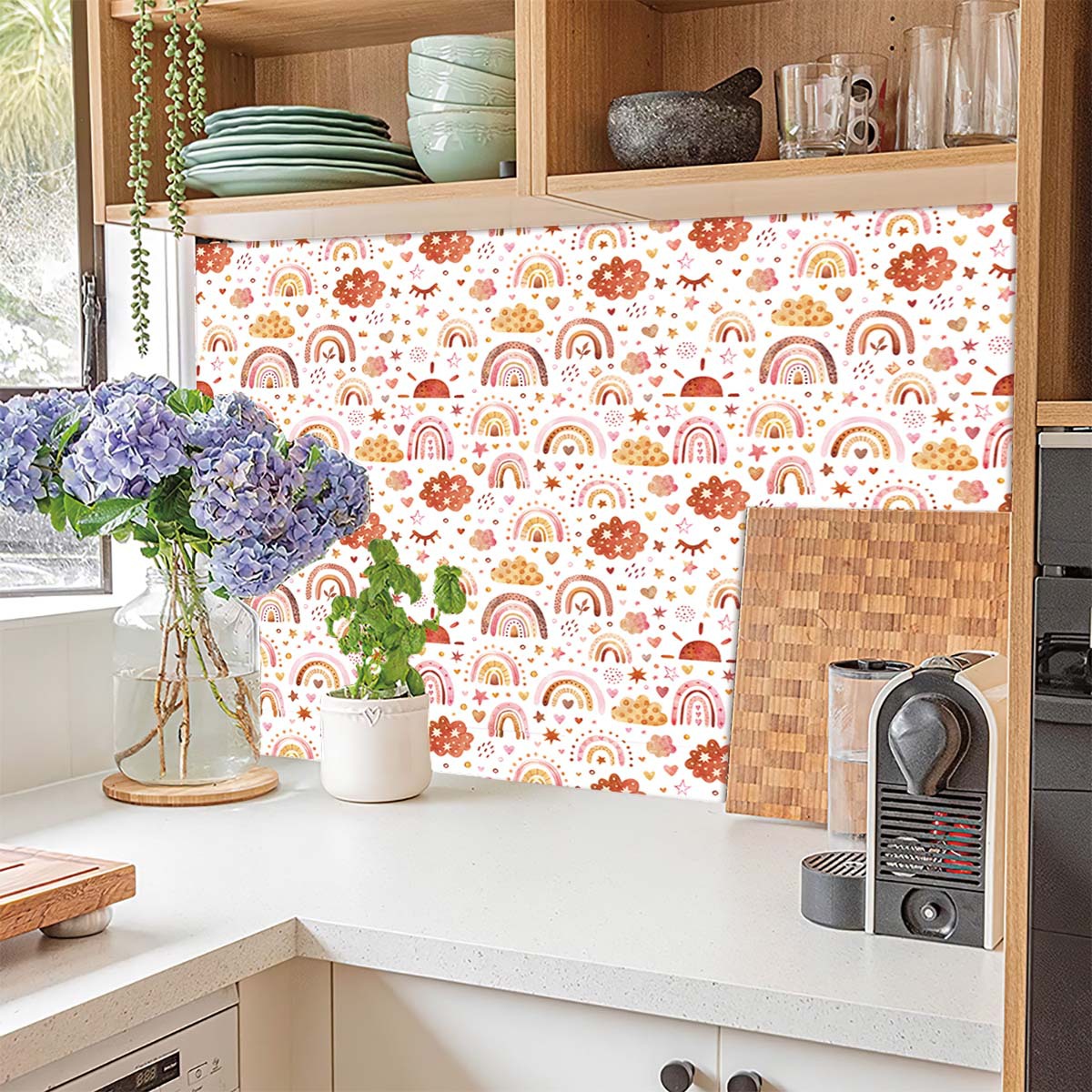 Rainbow Wallpaper Peel and Sti - Baby Nursery Wallpaper Girl ulasan dan harga