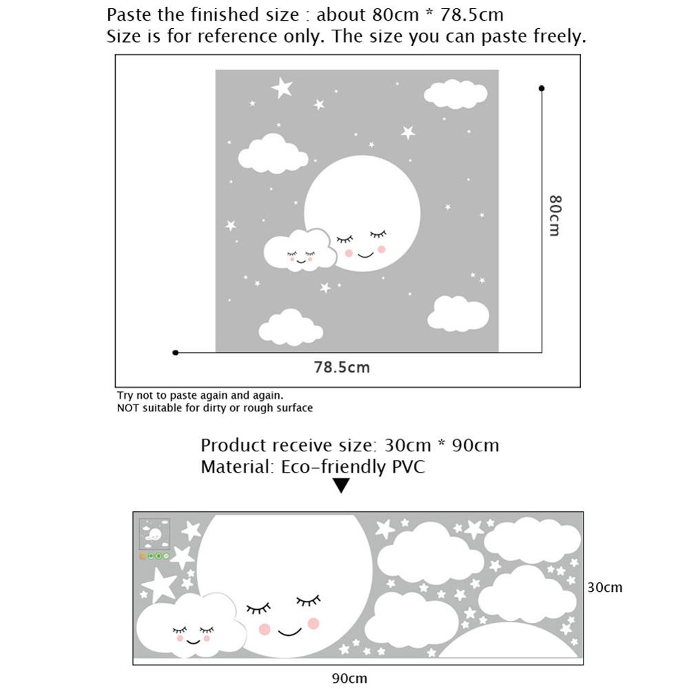 White Cartoon Smiling Cloud St - Baby Nursery Mural Wallpaper ulasan dan harga
