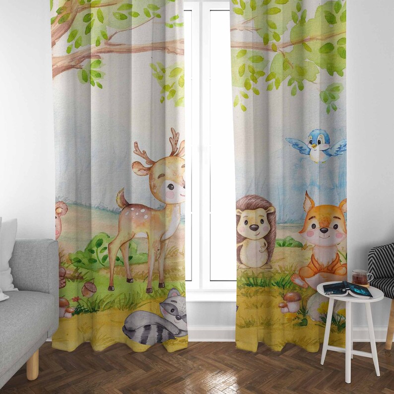 Woodland Animals Curtains Kids - Baby Nursery Youtube ulasan dan harga
