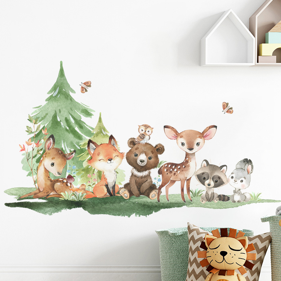 Forest Animals Theme Bear Deer - Baby Nursery Animal Theme ulasan dan harga