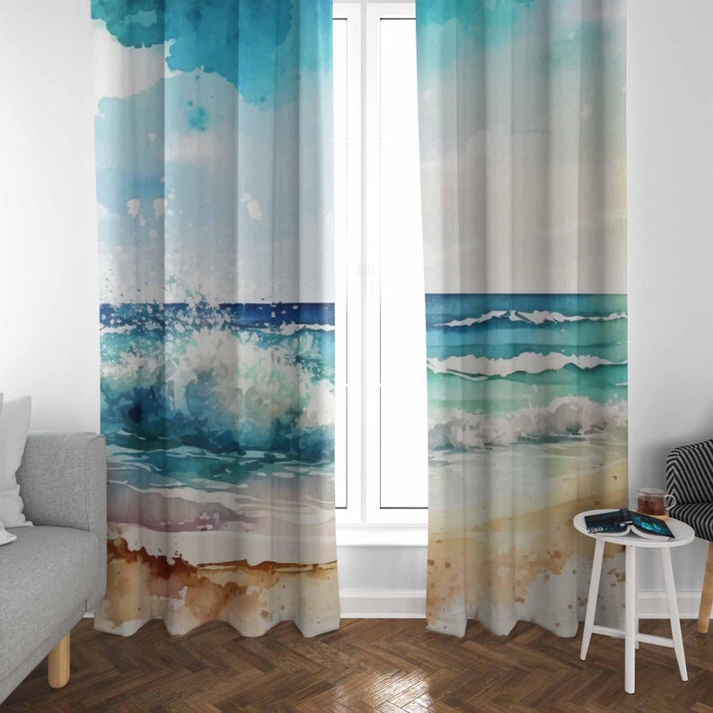 Sea Wave Curtains Ocean Nature - Baby Nursery Youtube ulasan dan harga