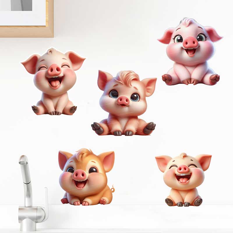 Cute Piggy Wall Sticker Baby K - Baby Nursery Mural Wallpaper ulasan dan harga