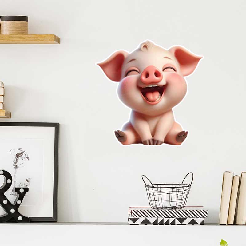 Cute Piggy Wall Sticker Baby K - Baby Nursery Mural Wallpaper ulasan dan harga
