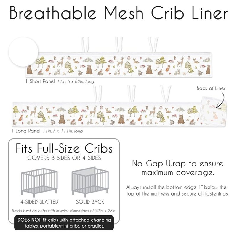 WOWFU-Breathable Mesh Crib Lin - Baby Nursery Sets ulasan dan harga