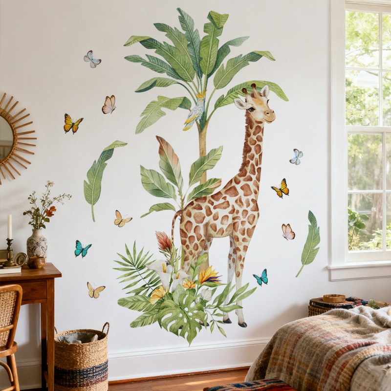 Large Forest Animal Giraffe Wa - Baby Nursery Mural Wallpaper ulasan dan harga