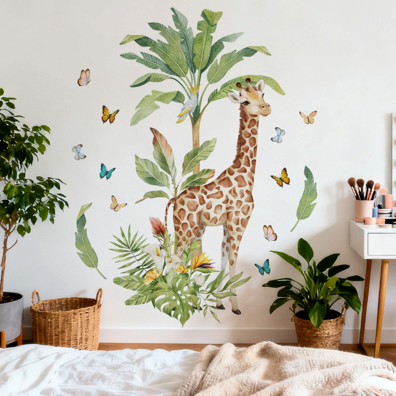 Large Forest Animal Giraffe Wa - Baby Nursery Mural Wallpaper ulasan dan harga