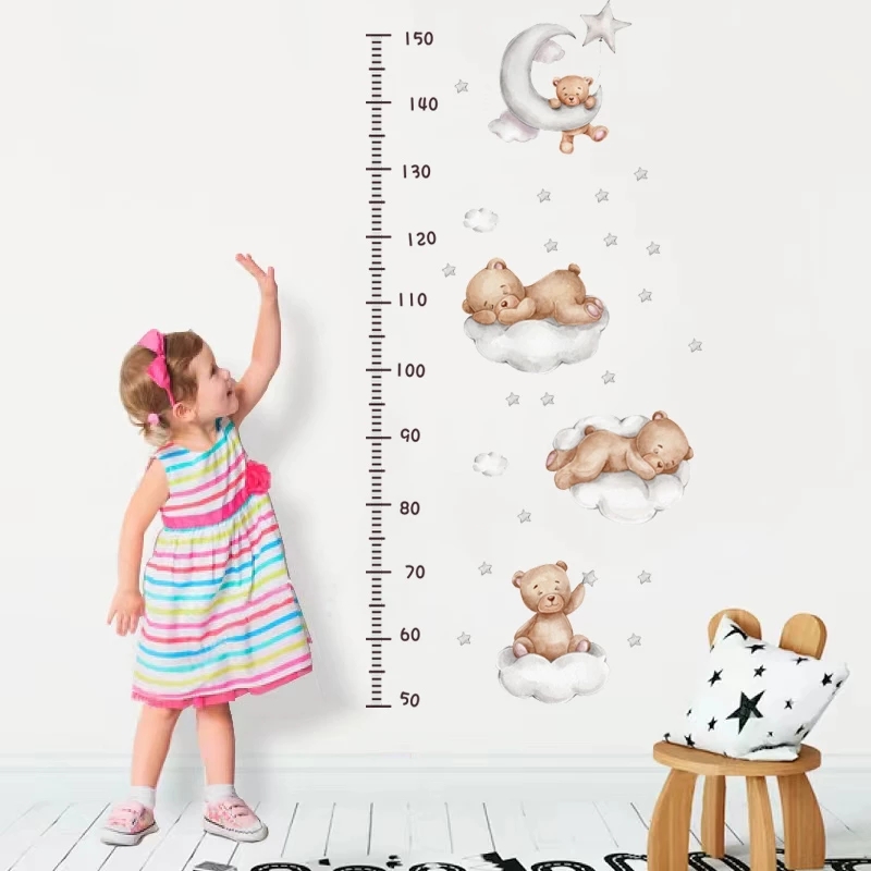 Kawaii Cartoon Bear Wall Stick - Baby Nursery Wallpaper Girl ulasan dan harga