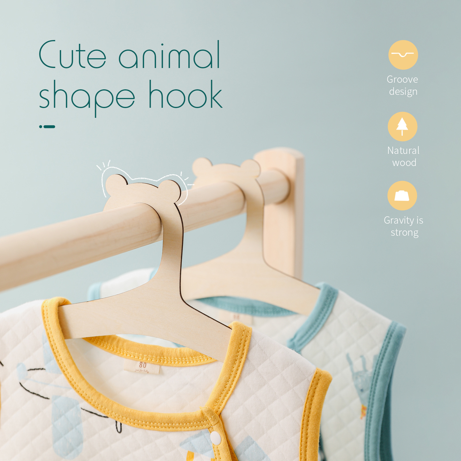5/10pcs Wooden Baby Hangers Ki - Baby Nursery Uniform ulasan dan harga