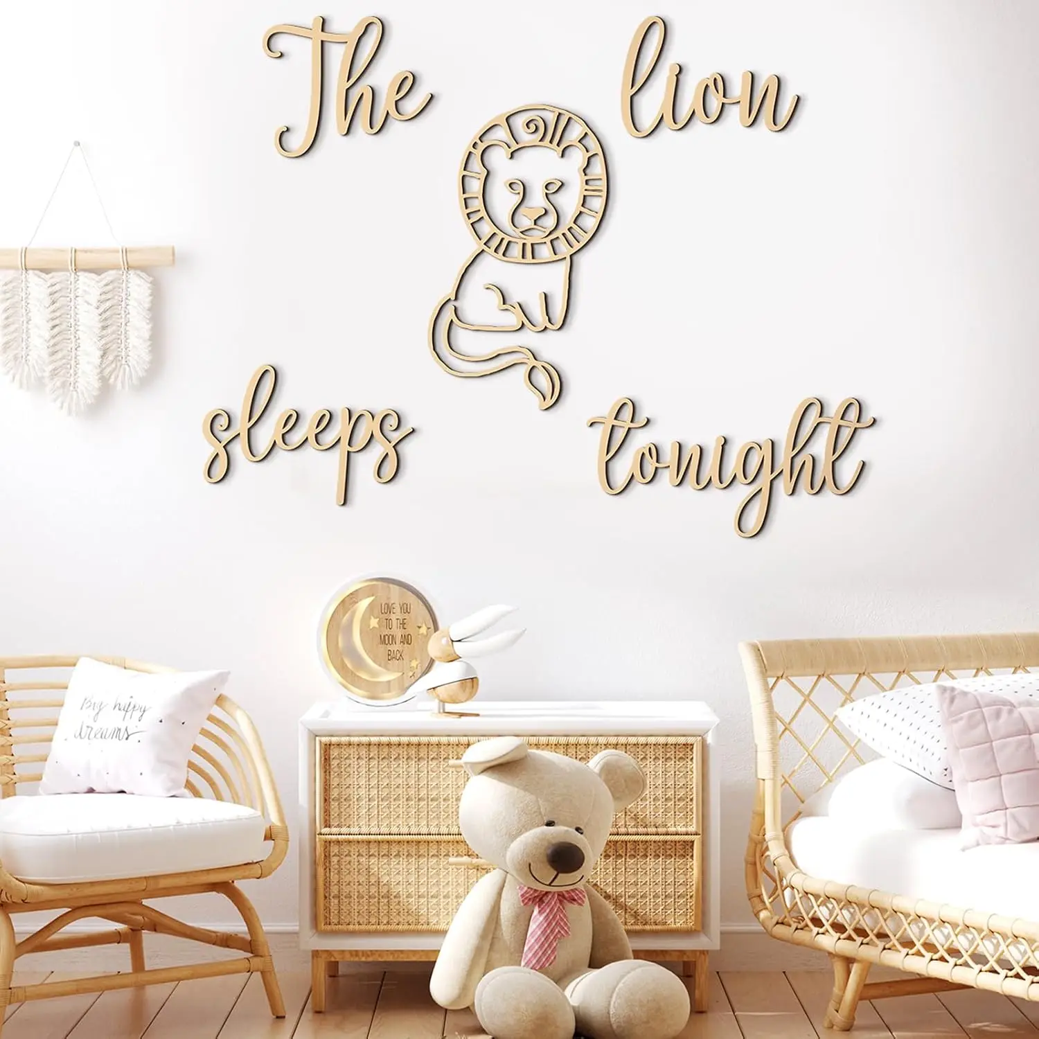 The Lion Sleeps Tonight Wooden - Baby Nursery Animal Theme ulasan dan harga