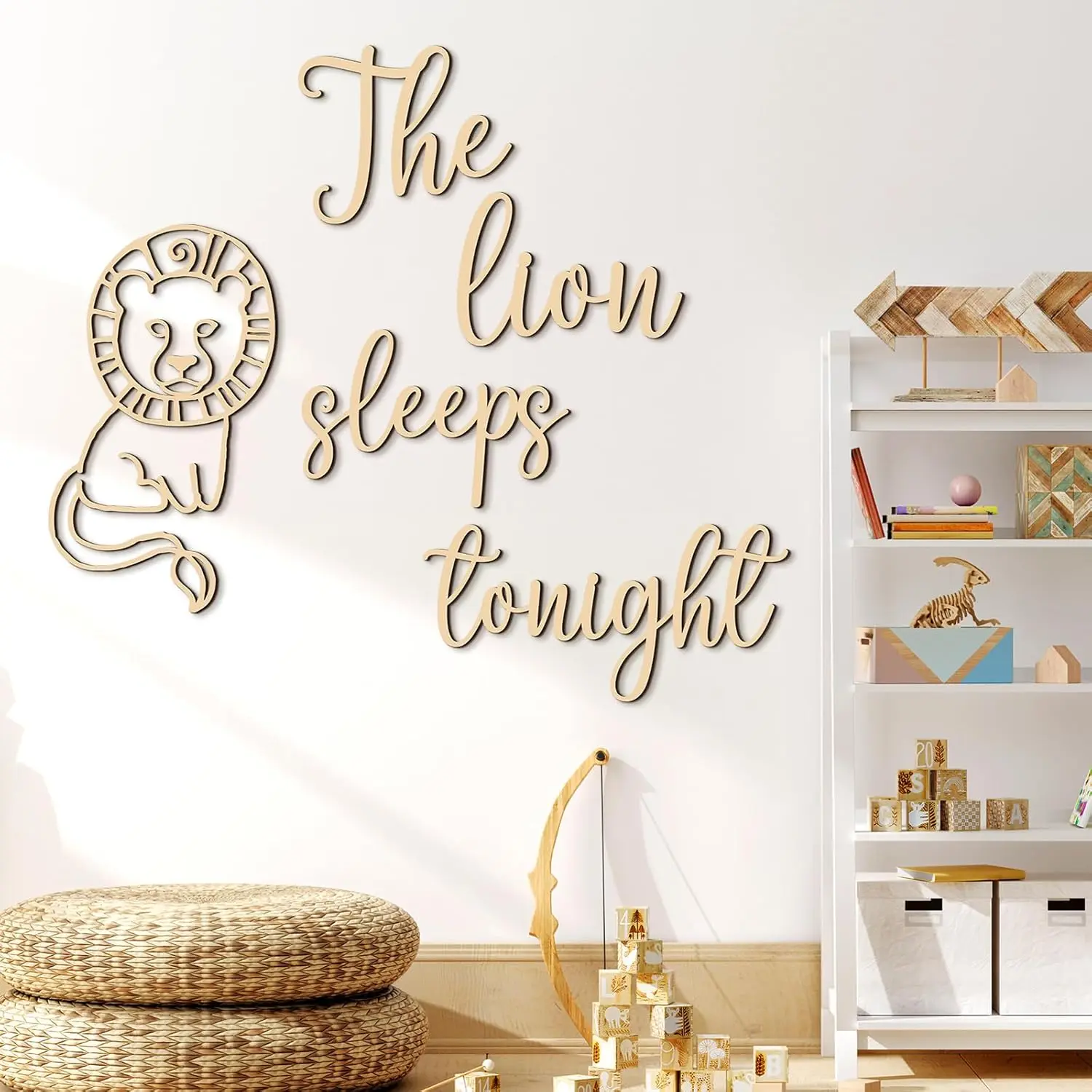 The Lion Sleeps Tonight Wooden - Baby Nursery Animal Theme ulasan dan harga
