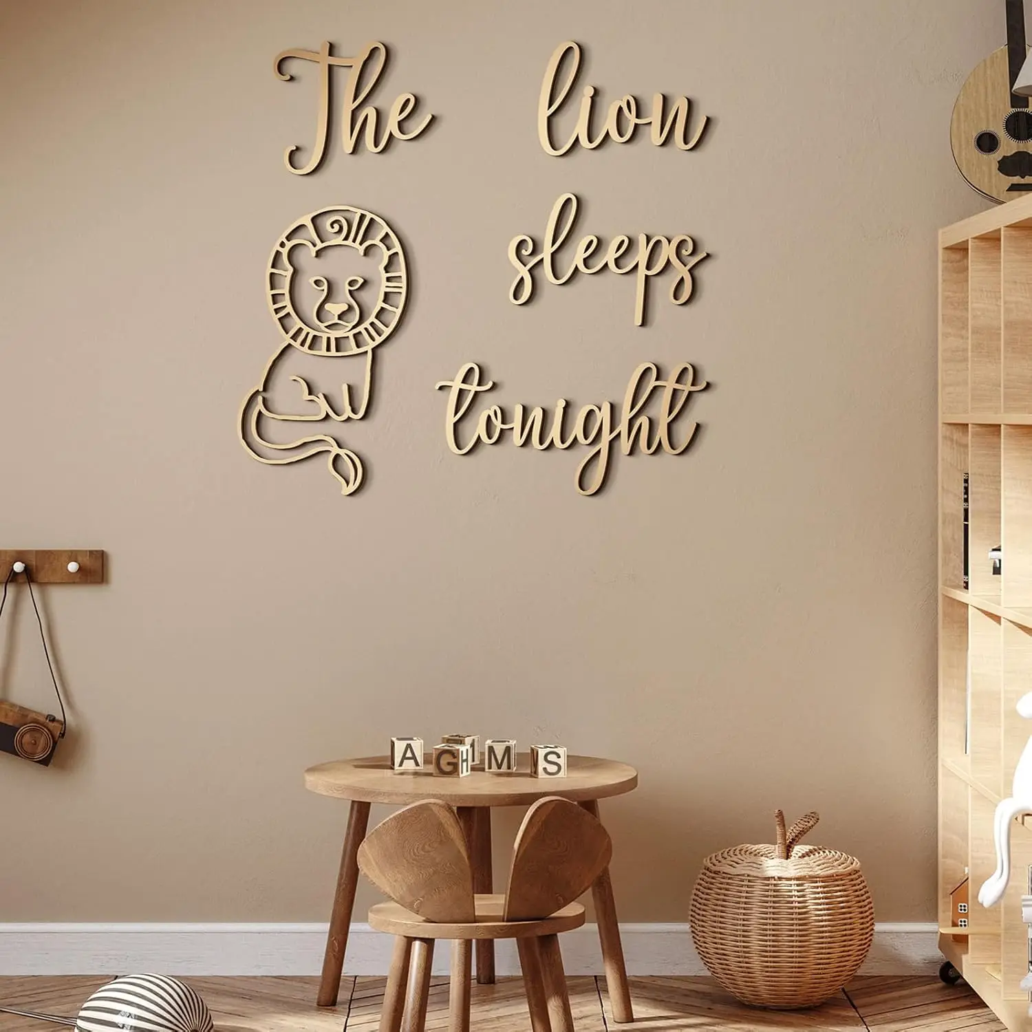 The Lion Sleeps Tonight Wooden - Baby Nursery Animal Theme ulasan dan harga