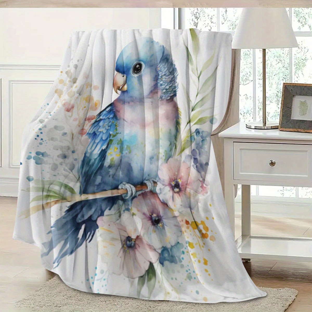 Watercolor Parrot Floral Blank - Baby Nursery Accent Wall ulasan dan harga